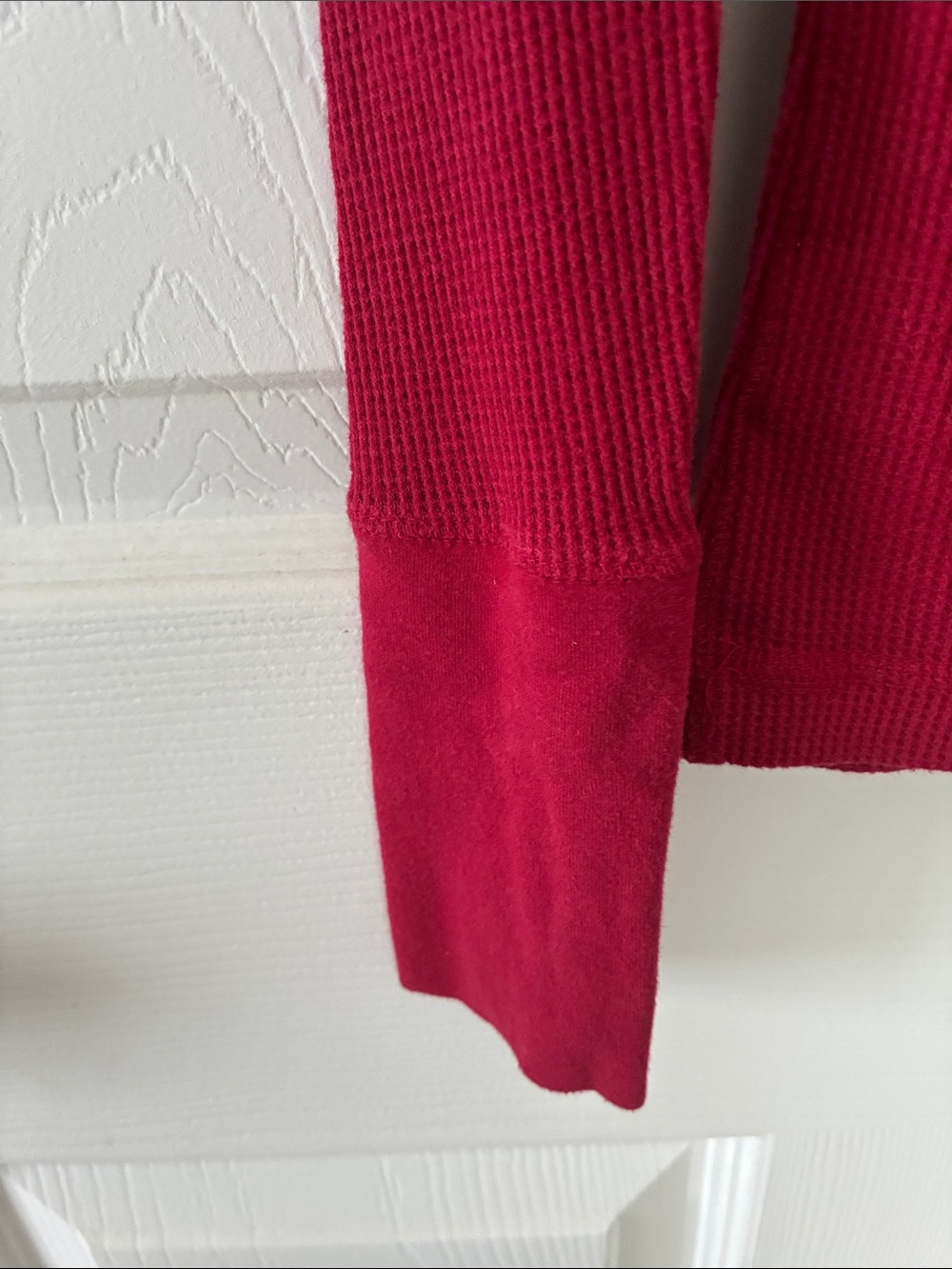 Aeropostale Women's Deep Red Ribbed Henley Long Sleeve Top Size XS - Picture 3 of 6